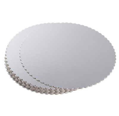 9IN SCALLOP SILVER CAKE BOARD